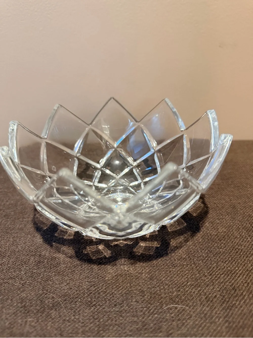 Mikasa Clear Glass Lotus Bowl - Elegant Decorative Serving Dish
